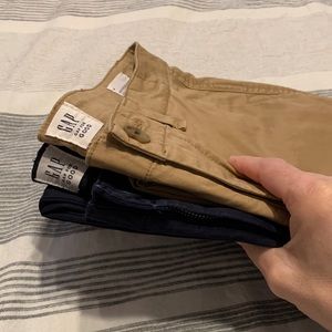 RESERVED: Gap girlfriend khakis, tan and navy